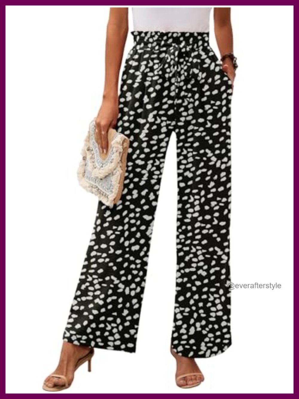 Heymoments Wide Leg Pants High Waist Tie Knot Trousers Palazzo